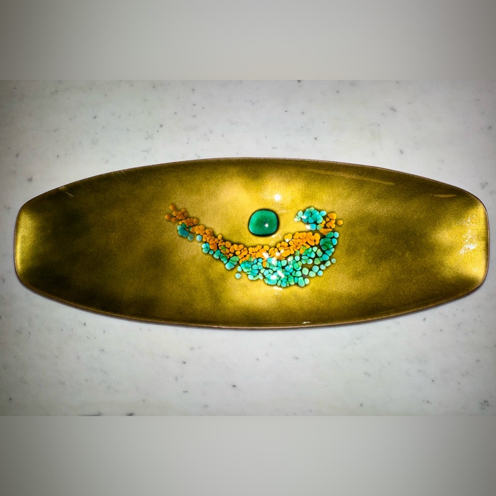 Bovano of Cheshire Enamelled Copper Tray Inspired by Nature